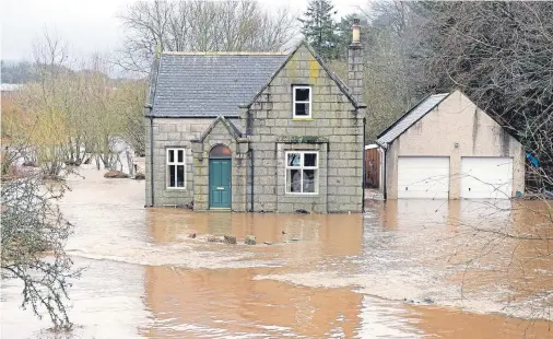  ??  ?? DEVASTATIN­G: The River Ythan burst its banks at the beginning of 2016, flooding the home of George Thomson and many others