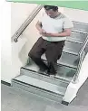  ??  ?? 999 CALL Behailu on stairs
