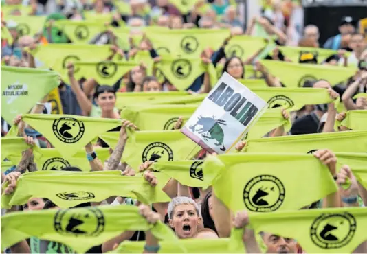  ?? DIEGO RADAMES (EP) ?? Protesta contra las corridas de toros en Madrid, el 16 de septiembre del año pasado.