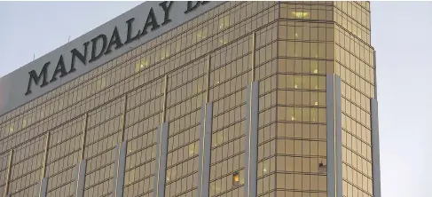  ?? ROBYN BECK / AFP / GETTY IMAGES ?? The Mandalay Bay Resort is among those being sued in the wake of the deadly Oct. 1 attack in Las Vegas. Fourteen new lawsuits were filed just last week.