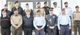  ??  ?? Deputy Army Chief of Staff for Operations and Plans Authority Major General Ahmad Abdulwahab Al-Omairi poses for a group photo with the Italian military delegation.