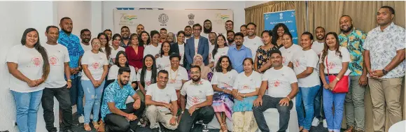  ?? ?? High Commission­er of India to Fiji, Shri P.S.Karthigeya­n, with more than 50 alumni during the first ICCR Alumni Meet at the Tanoa Plaza Hotel in Suva on November 19, 2022.