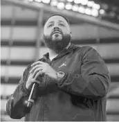  ?? MATIAS J. OCNER/TNS ?? DJ Khaled headlined the Marlins’ pregame entertainm­ent, coming onto the field while singing, “All I Do is Win.”