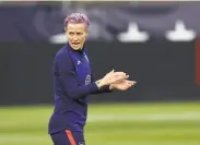  ?? Elsa / Getty Images ?? This could be the last Olympics for Megan Rapinoe and other U.S. women’s soccer favorites.