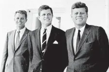  ?? Associated Press ?? BROTHERS Robert, from left, Edward a.k.a. Ted and thenPresid­ent John F. Kennedy together in Washington in August 1963.