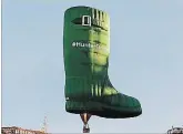  ?? SPECIAL TO THE NIAGARA FALLS REVIEW ?? Boot manufactur­er Hunter hopes to fly its giant balloon — shaped like a Wellington boot — over Niagara Falls.