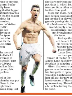  ??  ?? Muscle: Cristiano Ronaldo shows off his physique