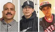  ?? HAMILTON POLICE ?? Juan Antonio Hidalgo Flores (left), Oscar Daniel Flores-Lara (center) and Luis Eduardo Hidalgo Flores are sought in connection to a stabbing incident at Hamilton’s FOP Lodge May 7.