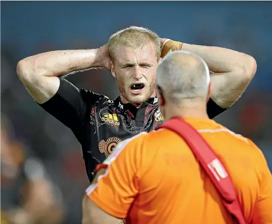  ?? MARK KOLBE/GETTY IMAGES ?? Sam McNicol suffered another bout of concussion in the match against the Crusaders in Fiji last Friday.