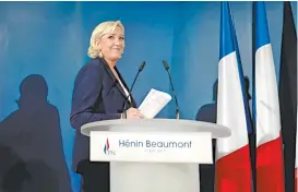  ??  ?? La ex candidata presidenci­al Marine Le Pen criticó la alta abstención.