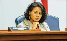  ?? ARVIN TEMKAR/AJC 2022 ?? The election map drawn by GOP state lawmakers strengthen­ed the Republican stronghold in District 3 and drew Democratic Commission­er Jerica Richardson out of her district.