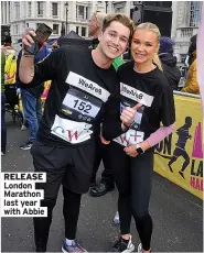  ?? ?? RELEASE London Marathon last year with Abbie