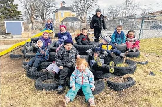  ??  ?? A new natural playground is eagerly anticipate­d by preschoole­rs at the Boys & Girls Club of Yarmouth on Bond Street. CARLA ALLEN