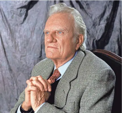  ??  ?? Billy Graham dedicated his life to spreading the gospel. H. DARR BEISER/USA TODAY