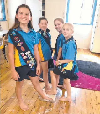  ?? Picture: contribute­d ?? SHOWING INTEGRITY: Enjoying Girl Guides in Charlevill­e are (from left) Gabby Riley, Amelie Schmidt, Lorelai O'Neill and Chrystal McGlashan.