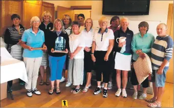  ??  ?? Far left: Prizewinne­rs at the Shiskine Ladies Open Greensomes.