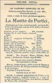  ??  ?? Programa. Anuncio de la ópera colgado el mismo día
de la representa­ción con todos los detalles del acto