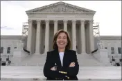  ?? ALEX BRANDON — THE ASSOCIATED PRESS ?? Attorney Lisa Blatt, of Williams & Connolly LLP, poses for a photograph in front of the Supreme Court in Washington on Monday.