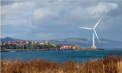  ?? Porridge Picture Library/Alamy ?? A wind turbine at Buckaven on the Firth of Forth. Under the plans an existing offshore wind turbine would be used to power an electrolys­er on the nearby Fife Energy Park. Photograph: