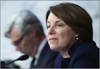  ?? TOM WILLIAMS — POOL PHOTO VIA GETTY IMAGES/TNS ?? Sen. Amy Klobuchar (D-MN) on Capitol Hill on Sept. 29, 2021, in Washington, D.C., has cosponsore­d a tech regulation bill that Apple has warned will seriously disrupt its business model.