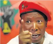  ?? /The Times ?? A clear vision: Leader Julius Malema says that the EFF wants to become a significan­t political player in the future.