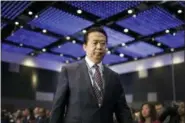  ?? WONG MAYE-E — THE ASSOCIATED PRESS FILE ?? In this file photo, Interpol President, Meng Hongwei, walks toward the stage to deliver his opening address at the Interpol World congress in Singapore. A French judicial official says Friday Oct.5, 2018 the president of Interpol has been reported missing after traveling to China.