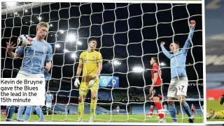  ??  ?? Kevin de Bruyne gave the Blues the lead in the 15th minute