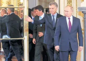  ?? M. BrINDICCI/reuters ?? La última actividad de Macri, anoche: la reunión con Putin