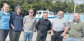  ?? ?? Blackwater members Louise Feeney, Eoin Burke, Eamonn O’Herlihy, Des Browne, Arthur Stone and Timmy Carey who enjoyed the bank holiday Monday dive on the Sento.