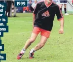  ??  ?? Spot the celebrity. Trainspott­ing and Elementary actor Jonny Lee Miller is a keen sportsman. He runs marathons and does martial arts and took part in the Film Industry Football Event to raise money for charity. 1999