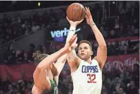  ??  ?? Blake Griffin, who has averaged 21.6 points and 9.3 rebounds in his career, joins a Pistons team that’s ninth in the East. RICHARD MACKSON/USA TODAY SPORTS