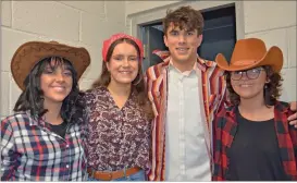  ?? (Pic: John Ahern) ?? Some of the cast of ‘Footloose’, l-r: Agatha Spole (Knockanevi­n), Denise O’Donoghue (Glanworth), Gabriel Casey (Mitchelsto­wn) and Rachel Meaney (Ballindang­an).