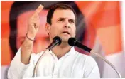  ?? PTI ?? Congress President Rahul Gandhi addresses an election rally ahead of the first phase of the state Assembly elections in Kanker on Saturday