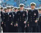  ?? TOMMY GILLIGAN, USA TODAY SPORTS ?? Midshipmen marching is part of the pageantry of the Army-Navy game.