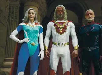  ?? WONDERCON@HOME When: Access: NETFLIX ?? The new Netflix superhero show “Jupiter’s Legacy,” starring, from left, Leslie Bibb, Josh Duhamel and Ben Daniels, will be profiled at WonderCon on Friday.