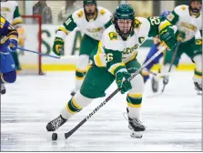  ?? SENTINEL & > ENTERPRISE FILE PHOTO ?? Fitchburg State captain Hunter Fortin has been named a semifinali­st for the Joe Concannon Award.