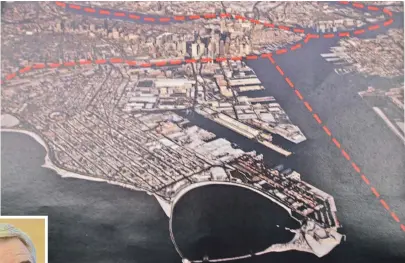  ?? HERALD FILE PHOTO ?? NOT THIS PORT: A heliport that was originally proposed to fulfill a promise made to General Electric as part of its move to South Boston has drawn fierce opposition from residents of the Seaport neighborho­od. City Councilor Michael Flaherty, left, told...