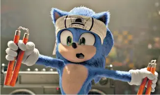  ??  ?? Hedgehog day: Sonic is given little chance to shine in this big-screen outing