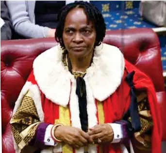 ??  ?? Dynasty: Baroness Osamor in the Lords yesterday Inset: Kate and Ishmael