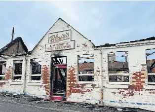  ?? ?? Aftermath The Blair’s Laundry premises on Sunday morning