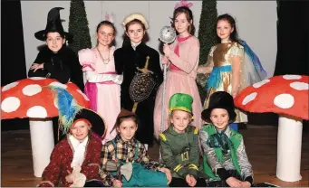  ??  ?? Rachel McAuliffe, Rhia Fitzgerald, Abbey May O’Sullivan, Aoibhinn O’Connell (back from left) Jennifer Buckley, Katie Doherty, Lauren Horan, Maura O’Sullivan and Aine Moriarty at rehearsals for this year’s children’s panto The Wizard of Oz in Rathmore.