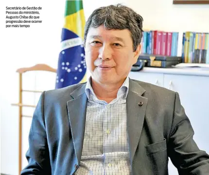  ?? GLEICE MERE/DIVULGAÇÃO MINISTÉRIO DO PLANEJAMEN­TO ?? Secretário de Gestão de Pessoas do ministério, Augusto Chiba diz que progressão deve ocorrer por mais tempo