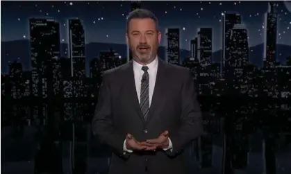  ?? Photograph: YouTube ?? Jimmy Kimmel: ‘On the one hand, democracy is being threatened by extremists who want power at all costs. On the other hand, gas is $4 a gallon now.’