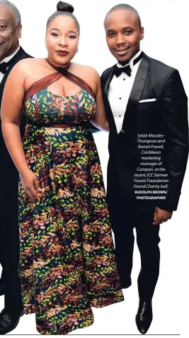  ?? RUDOLPH BROWN/ PHOTOGRAPH­ER ?? Selah MoralesTho­mpson and Kamal Powell, Caribbean marketing manager of Campari, at the recent JCC Sameer Younis Foundation Grand Charity ball.
