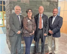  ?? COURTESY ?? Attorney Robert Casassa (third from left) delivered the funds to KBIC on September 25th 2023 and was received by Executive Director Renee Couture (second from left) and board members (left and right) Chuck Champagne and Gary Barr.