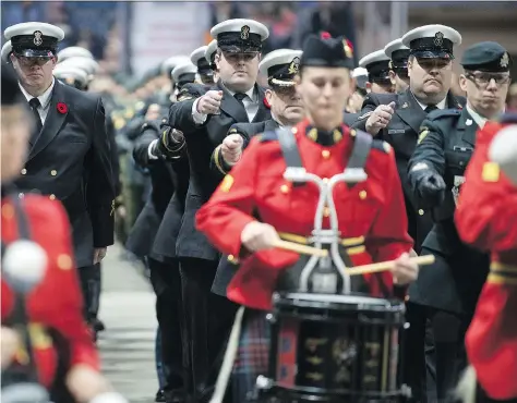  ?? PHOTOS: TROY FLEECE ?? The Brandt Centre was host to thousands of people of all ages who attended Remembranc­e Day ceremonies on Sunday.