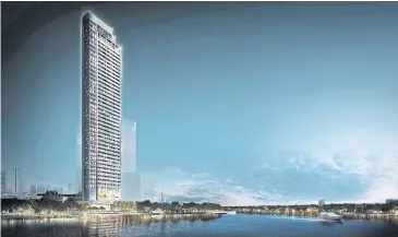  ??  ?? Nirvana Daii Plc will launch super-luxury condominiu­m Banyan Tree Residences Riverside Bangkok this weekend. Half of the 133 units are expected to be sold by the end of this year.