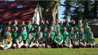  ??  ?? Irish Girl Guide Contingent of the Senior Branch who travelled to Roverway from July 21 to August 2 in the Netherland­s. It includes Rangers from Macroom: Lorna O’Connor, Orna Sexton, Danielle Riordan and Nadine Relihan