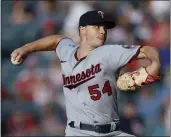  ?? RON SCHWANE — THE ASSOCIATED PRESS ?? Minnesota Twins starting pitcher Sonny Gray throws against the Cleveland Guardians during the first inning Monday in Cleveland.