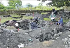  ??  ?? Community archaeolog­y on Lismore: recording the cathedral nave, July 2017.